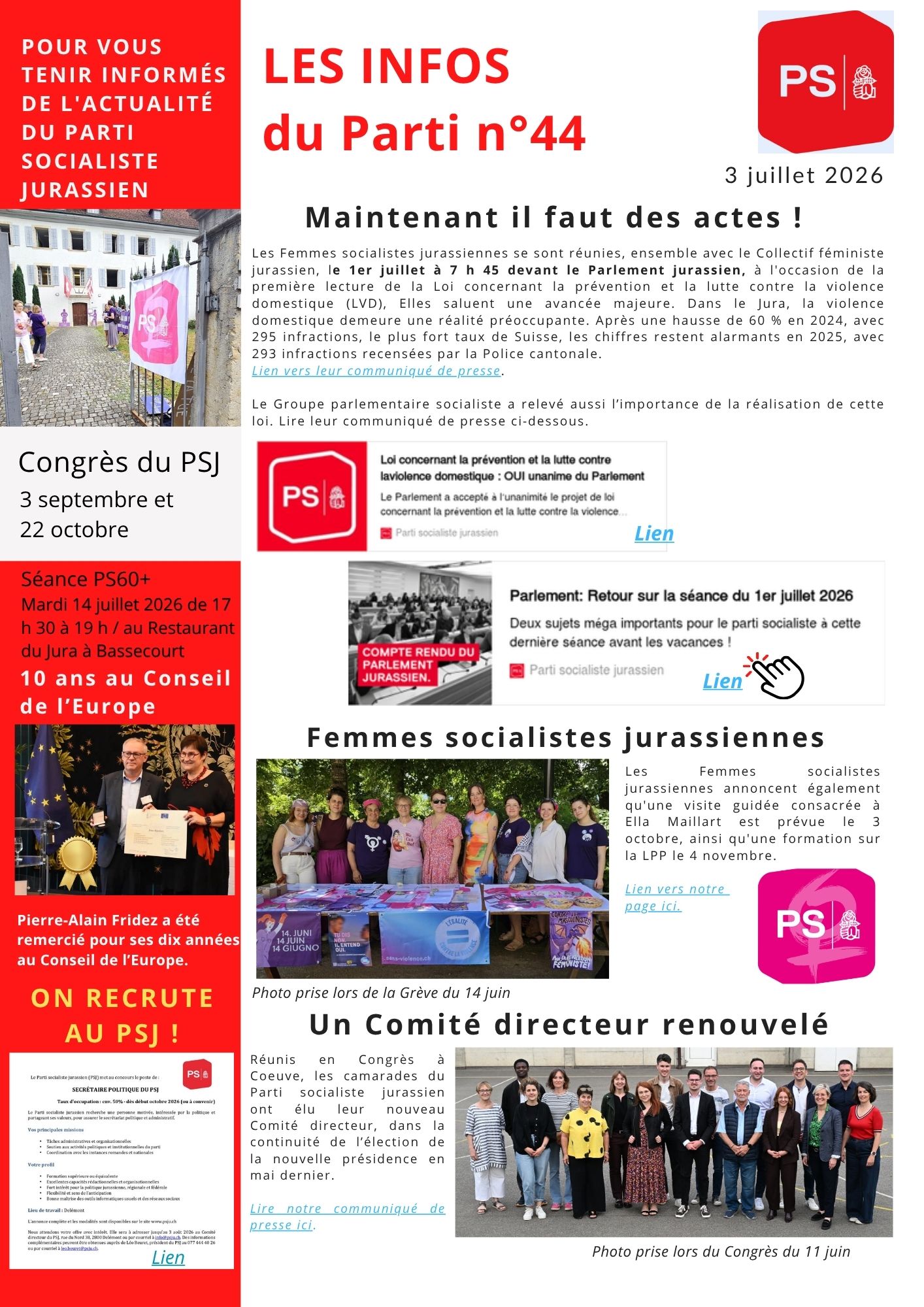 Infolettre n°44 juillet 2026